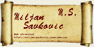 Miljan Savković vizit kartica